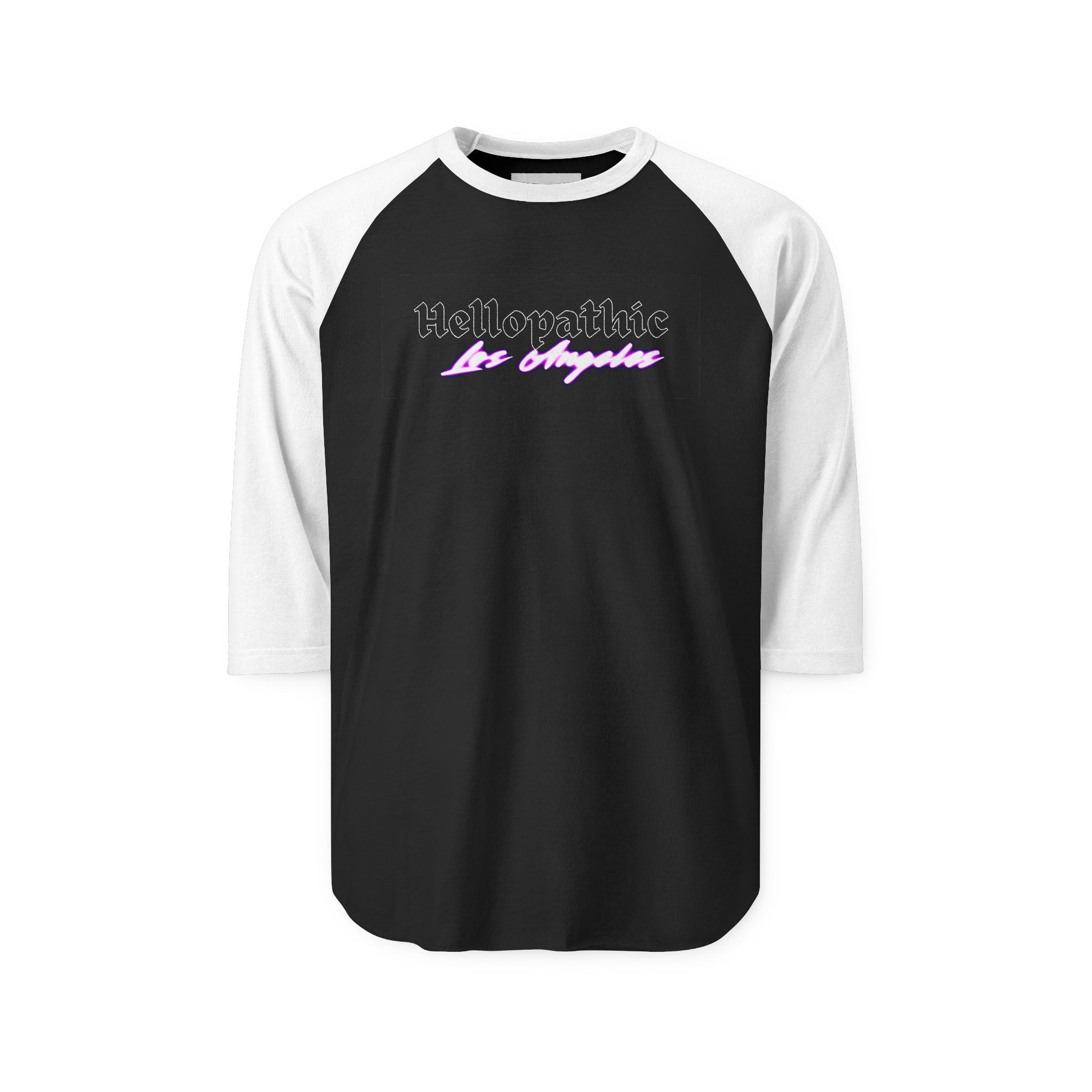 Hellopathic Los Angeles 3/4 Sleeve Raglan Shirt Black w/ White sleeves